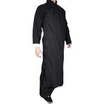 100% Cotton Black Kung Fu Martial Art Tai Chi Long Coat Robe XL