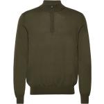 100% Merino Wool Sweater With Zip Collar Khaki Mango