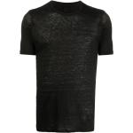 120% Lino mélange short-sleeve T-shirt - Black