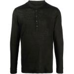 120% Lino round-neck linen jumper - Black