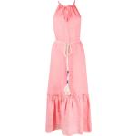 120% Lino sleeveless tied-waist linen dress - Pink