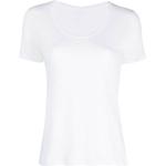 120% Lino U-neck linen T-shirt - White