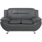 2-istuttava harmaa keinonahkainen sohva LEIRA