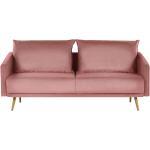3-istuttava sohva samettinen vaaleanpunainen MAURA