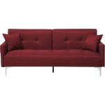 Tummanpunaiset Klassiset Kankaiset Pehmustetut Beliani Lucan 3 hengen 3-istuttavat sohvat alennuksella 