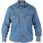 Duke KS1023 Jeans Western-Hemd blau in Übergrößen: Farbe: stone | Kragenweite: 53/54-5XL