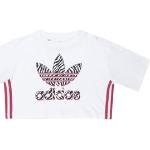 Tyttöjen Valkoiset Puuvillaiset Raidalliset adidas Originals - Printti-t-paidat ilmaisella kuljetuksella verkkokaupasta Yoox.com 