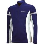 Airtracks Men's Thermal Functional Running Shirt Long Sleeve Thermal Functional Shirt Sweatshirt Fleece Running T-Shirt Warm Breathable Reflectors, blue, xxl