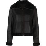 Akris shearling-collar leather jacket - Brown