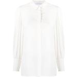Alberta Ferretti pleated-balloon sleeve silk blouse - White