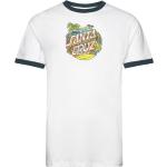 Aloha Dot Front Ringer T-Shirt Tops T-shirts Short-sleeved White Santa Cruz