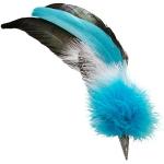 Alpenflüstern Women's rooster feather brooch hat feather colourful API04600065 turquoise, turquoise