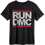 Amplified Men's Run DMC Logo Short Sleeve T-Shirt, Grey (Charcoal), Medium