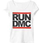 Amplified Women's Run DMC Logo Short Sleeve T-Shirt, White, Size 12 (Manufacturer Size:Large)
