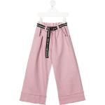 Naisten Vaaleanpunaiset Casual-tyyliset Polyesteriset Vyöllä varustetut Leveälahkeiset housut alennuksella 