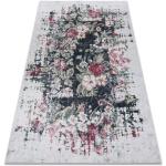 ANDRE 1816D matto kukat, vintage liukumaton - valkoinen / punainen 120x170 cm