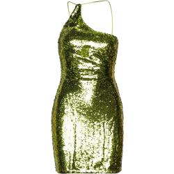 Asymmetric Sequin Dress Lyhyt Mekko Green Mango