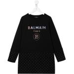 Balmain Kids logo-printed sweatshirt dress - Black
