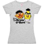 Bert and Ernie Women's Short Sleeve - LOGOSHIRT Crew Neck Girls T-Shirt - heather grey - Sesame Street Ladies Shirt - Licensed original design - High quality, Size XS