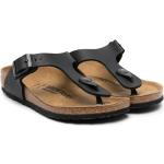 Birkenstock Kids Gizeh thong-strap leather sandals - Black