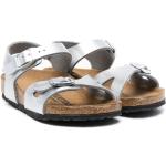Birkenstock Kids Rio metallic-effect sandals - Silver