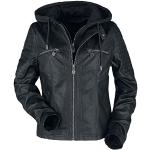 Black Premium by EMP Hooded Faux Leather Jacket Girls jacket black L