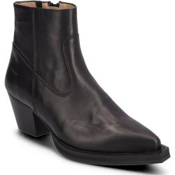 Bootie - Block Heel - With Zippe Shoes Boots Cowboy Boots Ankle Boot - Heel Musta ANGULUS Ehdollinen Tarjous