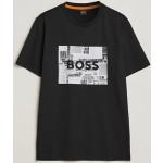 Miesten Mustat Koon L Lyhythihaiset HUGO BOSS Boss Orange O -kaula-aukkoiset Logo-t-paidat 