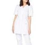 BP 1639-485-21-38n Women's Tunic, 1/2 Sleeve, V-Neck with Concealed Snap Band, 215.00 g/m² Fabric Blend, White, 38n