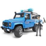 Bruder Land Rover hälytysajoneuvo poliisimiehellä varusteineen