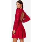 Naisten Punaiset Pitsiset Koon 3 XL Bubbleroom Puhvihihalliset Avoselkäiset mekot talvikaudelle 