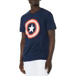 Marvel Captain America Herren 80er Captain America T-Shirt, Navy, Mittel