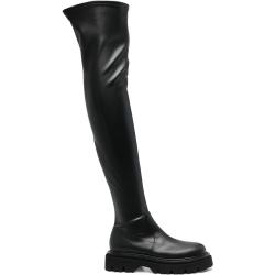 Casadei leather over-the-knee boots - Black