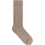 Cashmere Rib Socks - Beige