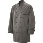 Exner Chefs Jacket with Piping and Buttons, gray