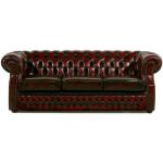 Punaiset Antiikkiset Keinonahkaiset 3 hengen 3-istuttavat sohvat 