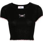 Naisten Mustat Rock-tyyliset Polyamidista valmistetut Lyhythihaiset Chiara Ferragni O -kaula-aukkoiset Logo-t-paidat 
