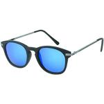 Chic-Net sunglasses round John Lennon 400UV keyhole bridge Retro Strap thin black mirror