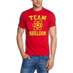 Coole-Fun-T-Shirts Big Bang Theory Team Sheldon Men's T-Shirt Vintage rot gelb Size:S