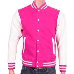 Coole-Fun-T-Shirts Uni College Ärmel Jacke, Pink/weiß, XS