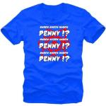 Coole-Fun-T-Shirts Men's T-Shirt Knock Knock Penny / Big Bang Theory Vintage Logo blue blue Size:XL