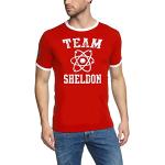 Coole-Fun-T-Shirts Men's T-Shirt Team Sheldon Big Bang Theory Vintage Ringer red Size:S