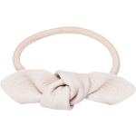 Corinne - Leather Bow Small Hair Tie - Valkoinen