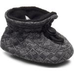 Cotton Jaquard Slippers Shoes Baby Booties Grey Melton