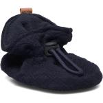 Cotton Jaquard Slippers Shoes Baby Booties Navy Melton