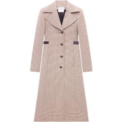 Courrèges checked wool long coat - Brown