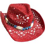 Cowboy Hat Straw Western Hat with Band Red Size 52-56