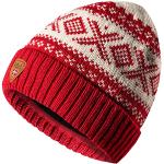 Dale of Norway Cortina 1956 Adults' Hat Red Raspberry/Off White Size:One Size
