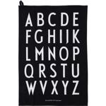 Mustat Klassiset Design Letters Keittiöpyyhkeet 2 kpl 