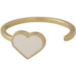 Design Letters Enamel Heart Ring Gold Nude